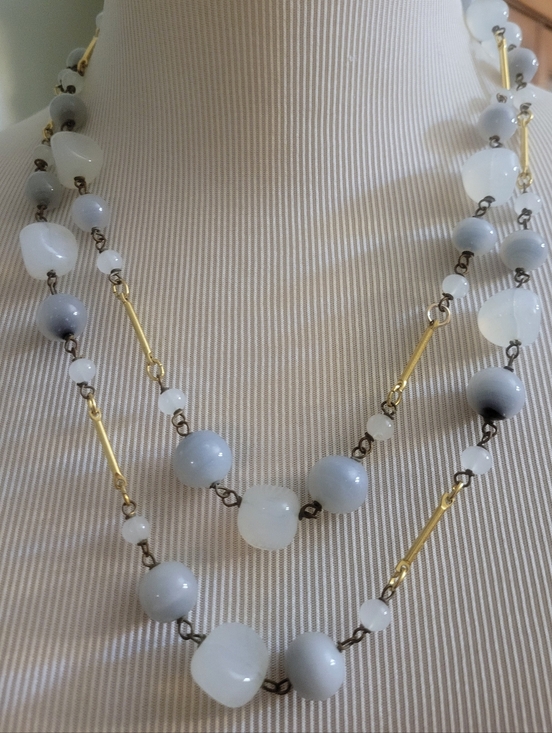 Jewelry - Vintage Double Strand Glass Beaded Necklace
